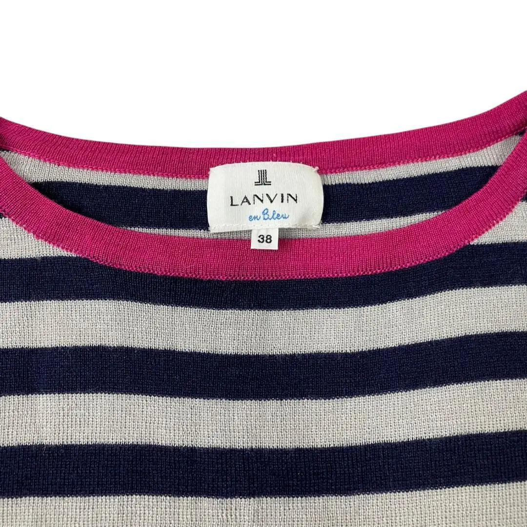 Lanvin on Blue Knit Pink 38 (Size M) Border with left sleeve rippon