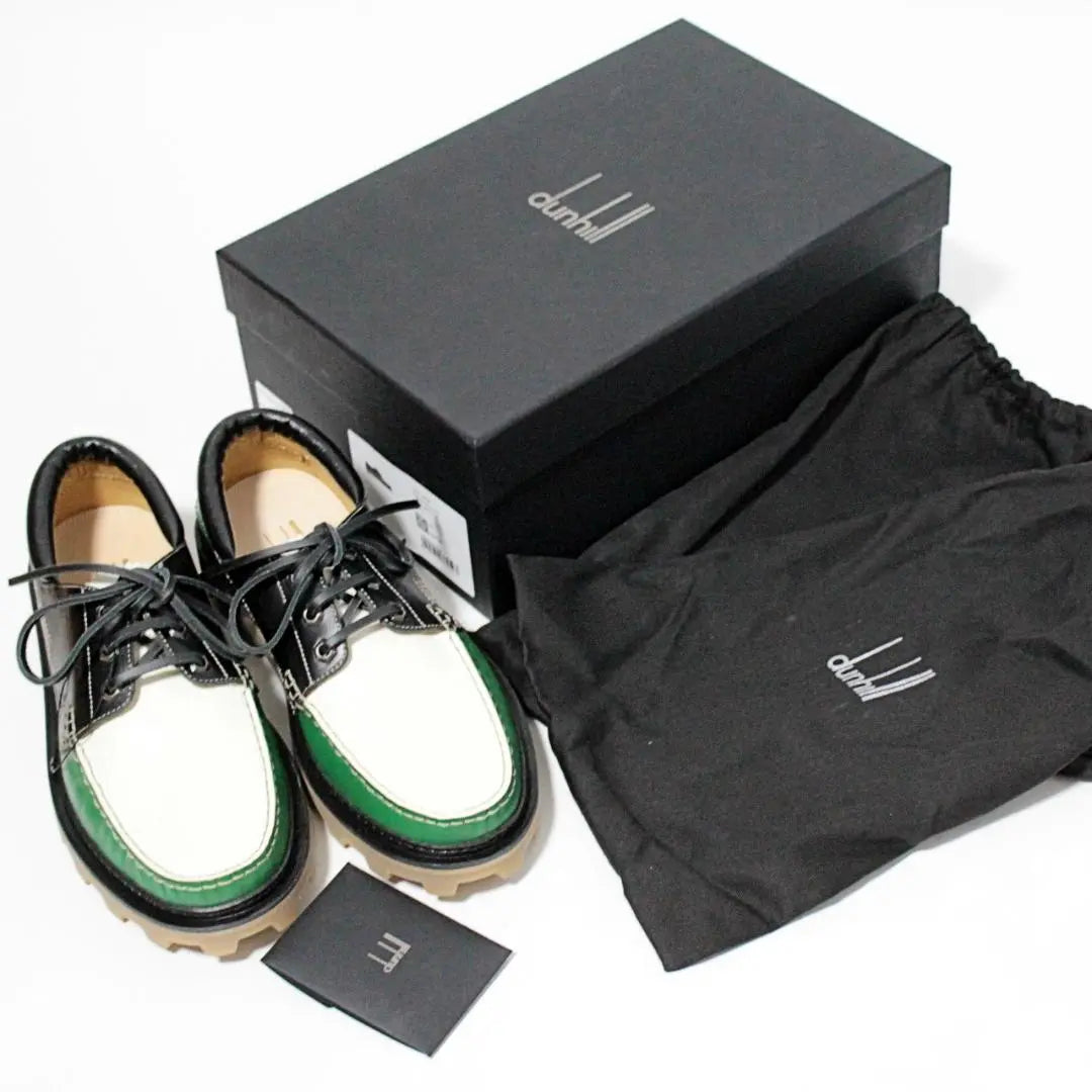 New box included, made in Italy, Dunhill color block deck shoes equivalent to 27cm