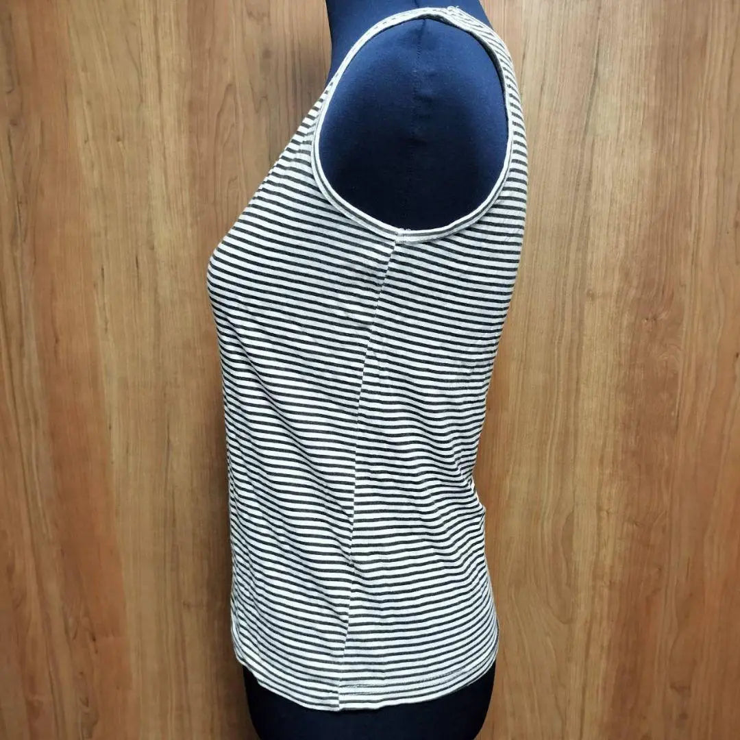 [GU] GU Women's Tank Top Black x White Border Pattern M Summer Clothes