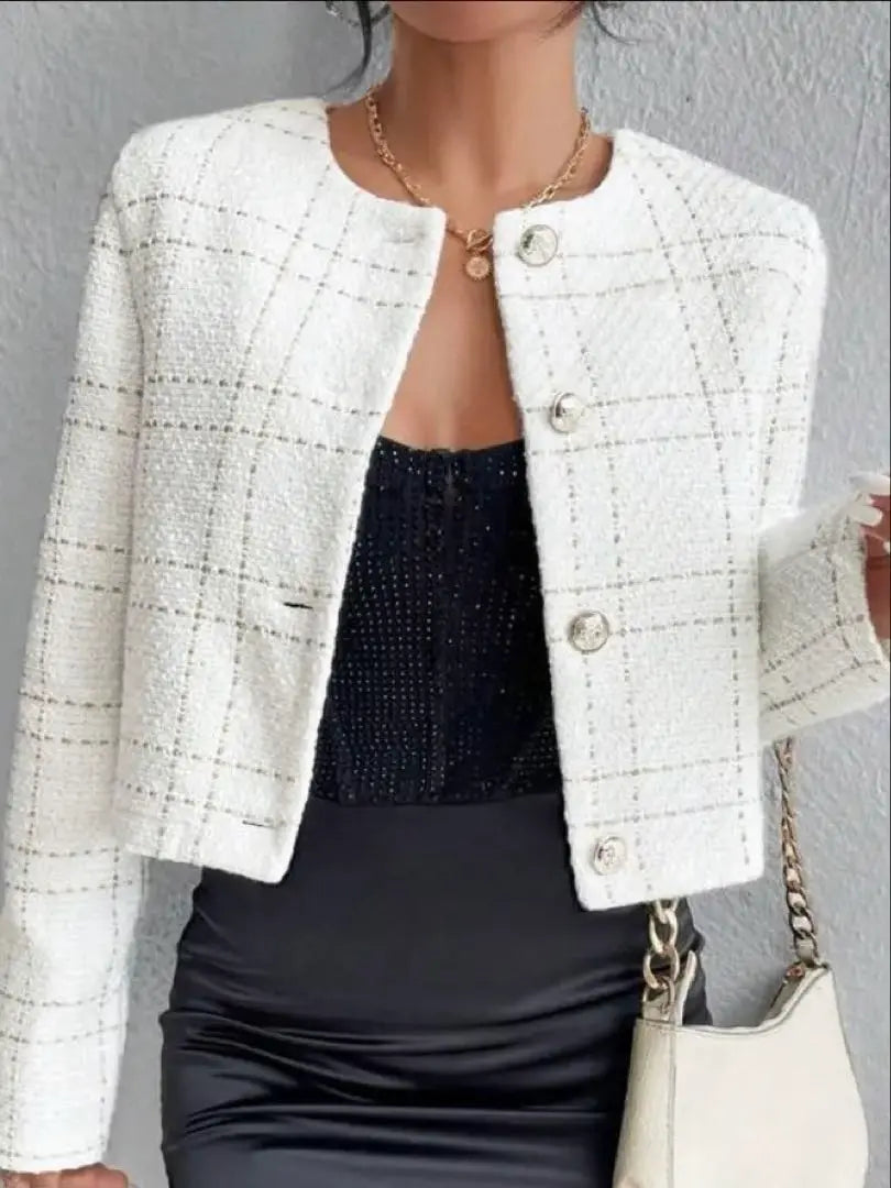 [Novedad] Chaqueta de tweed blanca de SHEIN