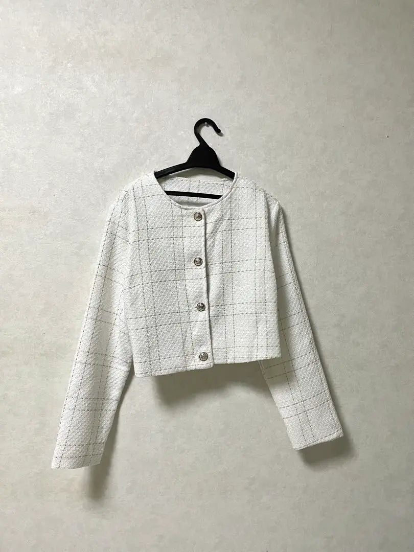 [New] SHEIN Tweed Jacket White