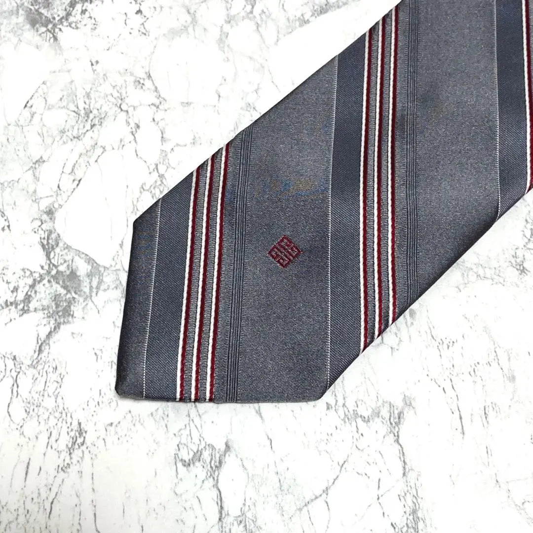 [Extremely beautiful] Givenchy brand tie silk stripe logo made in the USA