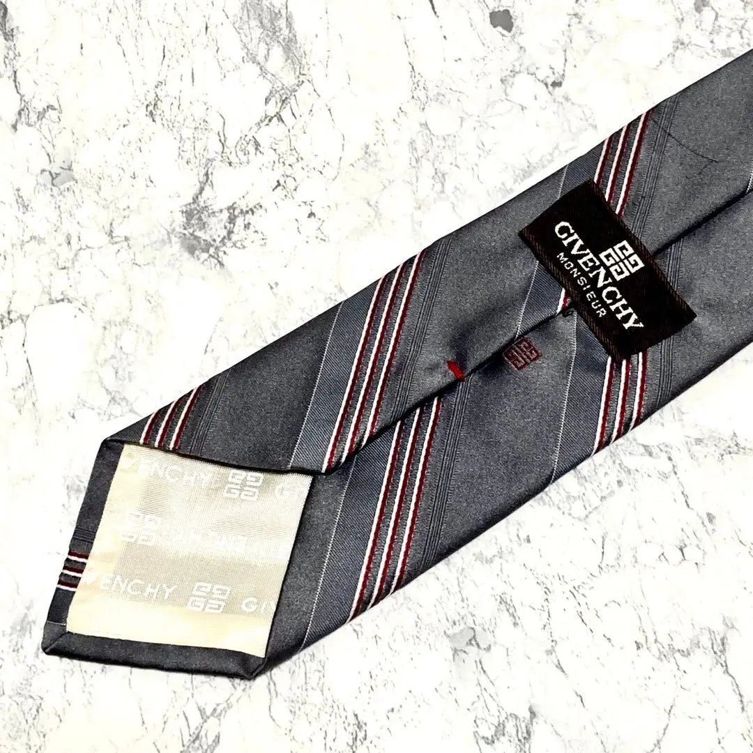 [Extremely beautiful] Givenchy brand tie silk stripe logo made in the USA