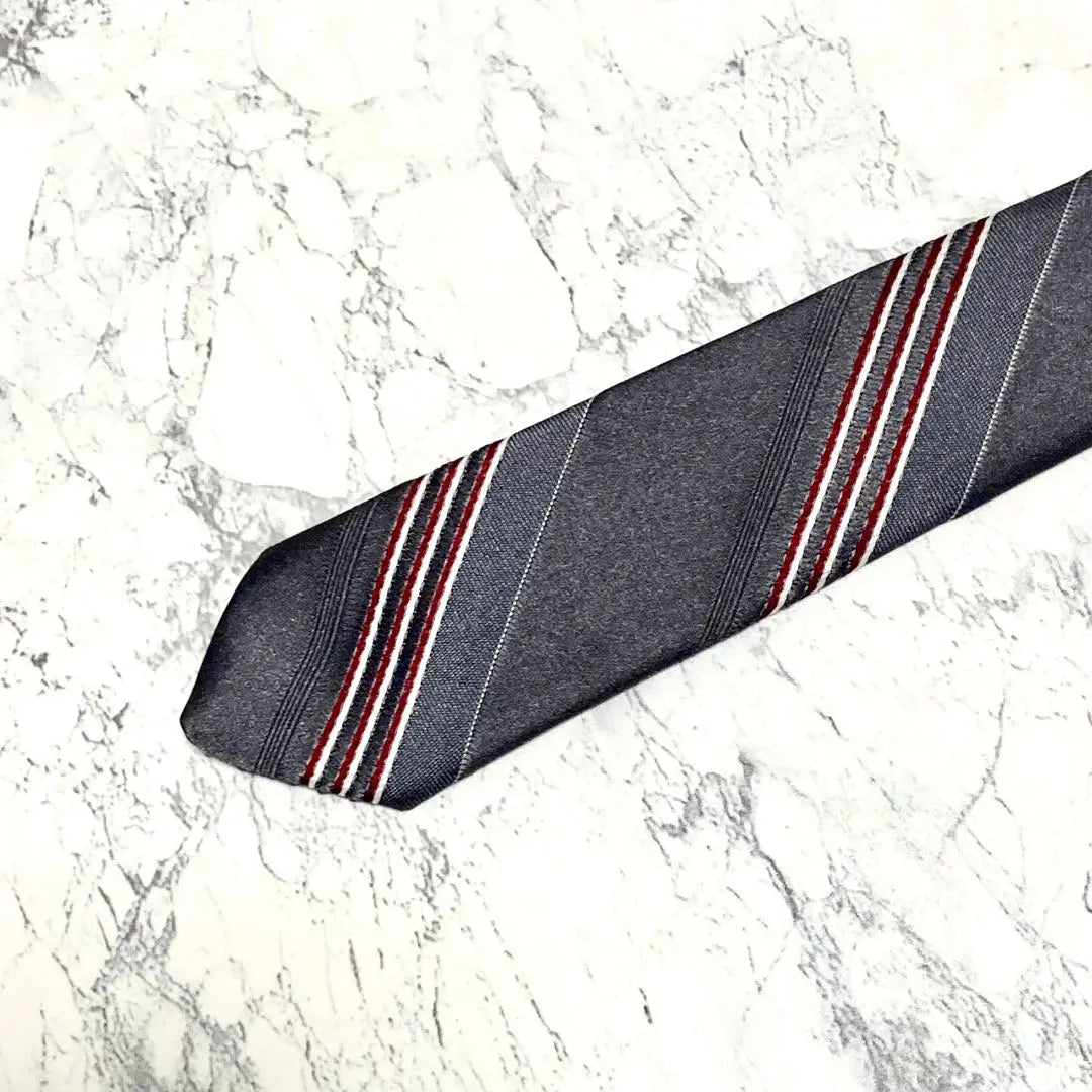 [Extremely beautiful] Givenchy brand tie silk stripe logo made in the USA