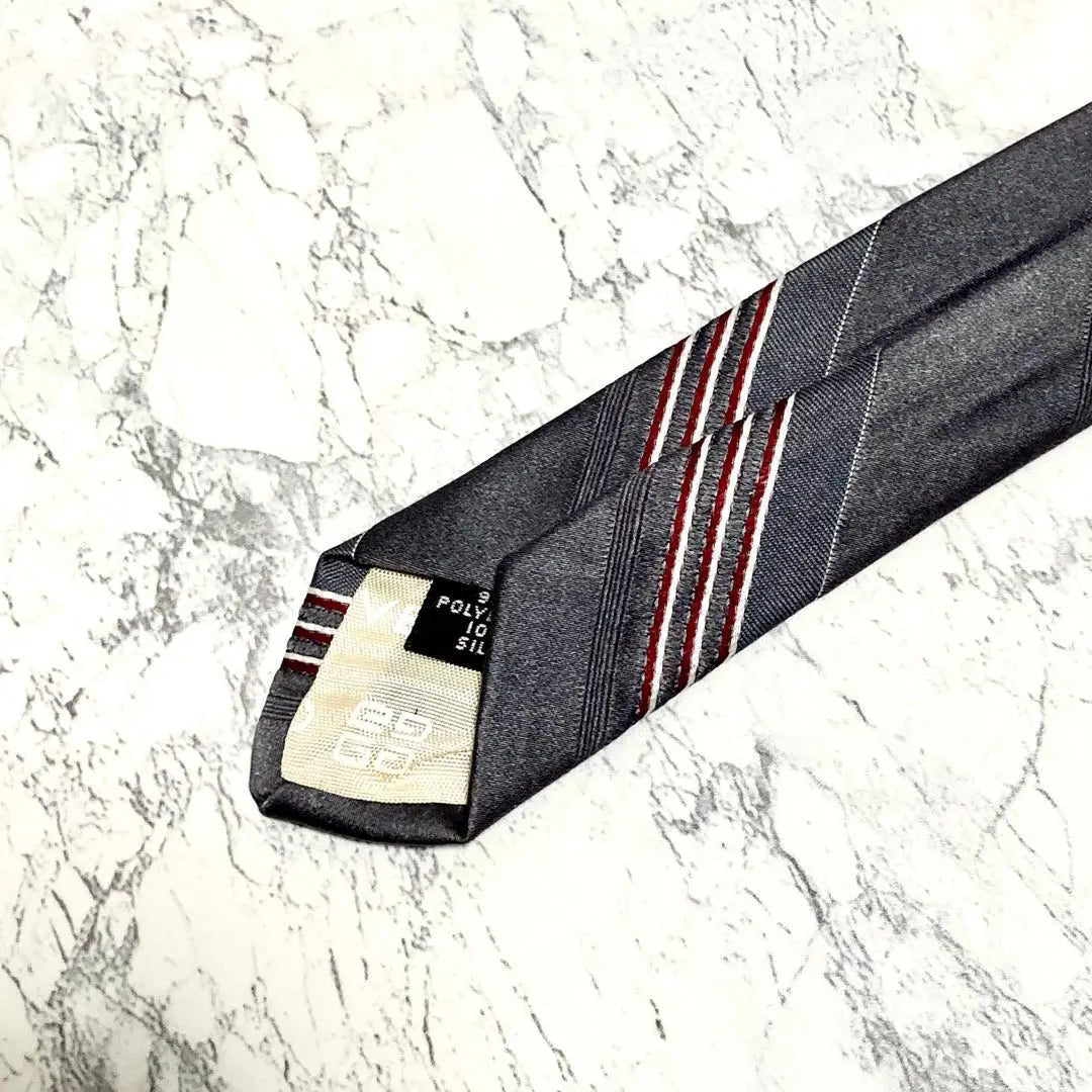 [Extremely beautiful] Givenchy brand tie silk stripe logo made in the USA