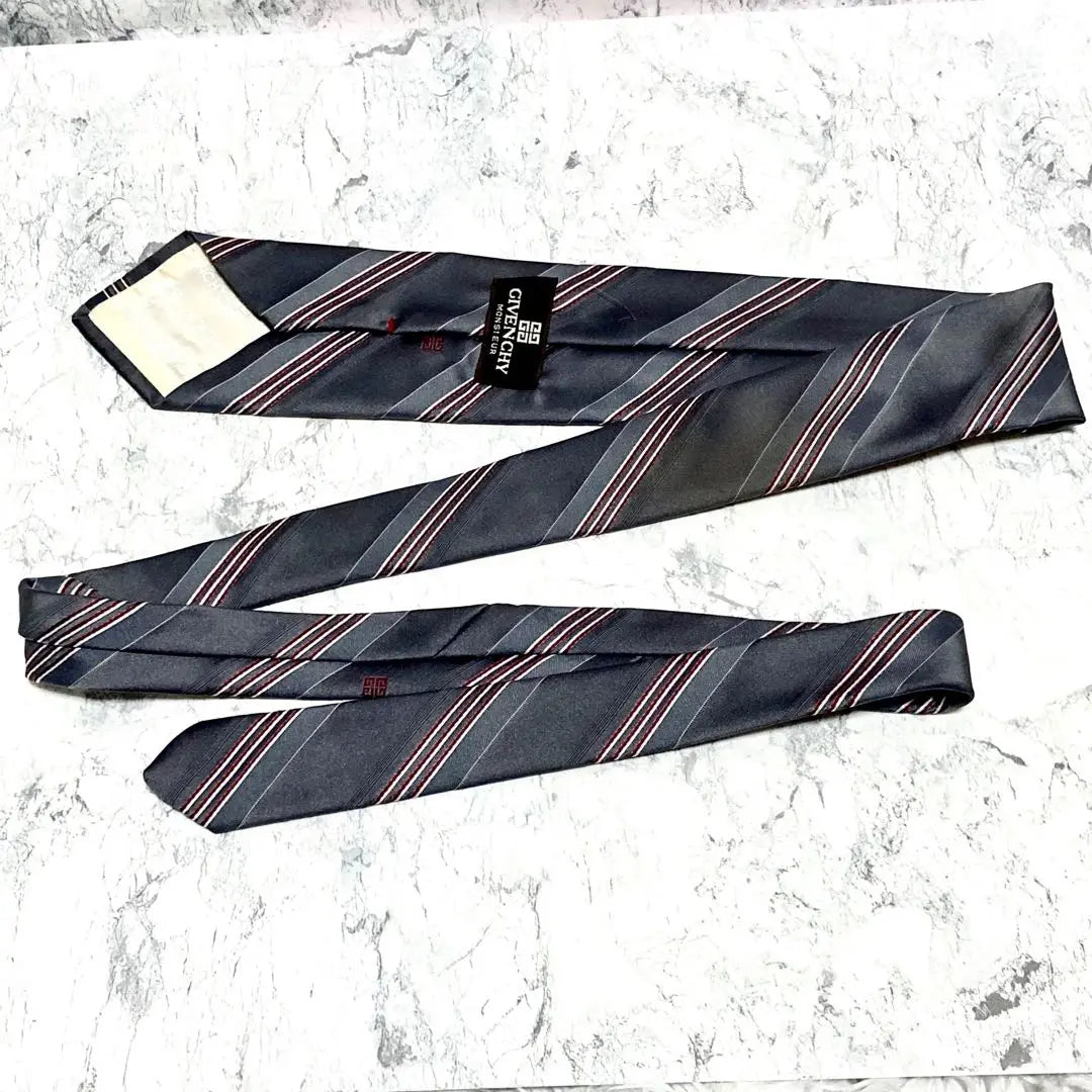 [Extremely beautiful] Givenchy brand tie silk stripe logo made in the USA