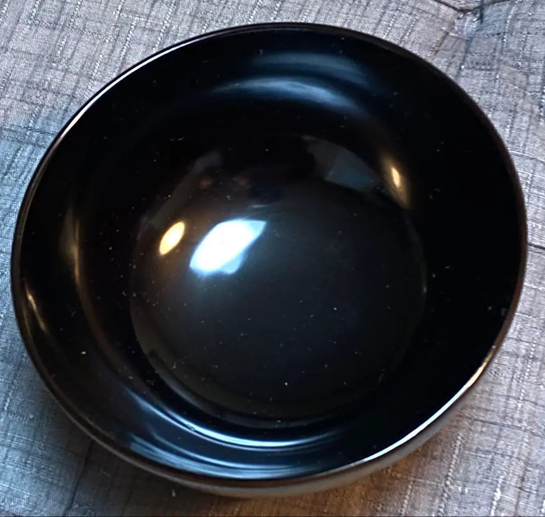 Aizu lacquer Goten-shaped soup bowl, black, kenbatsu, set of 5, 1 bowl without lid