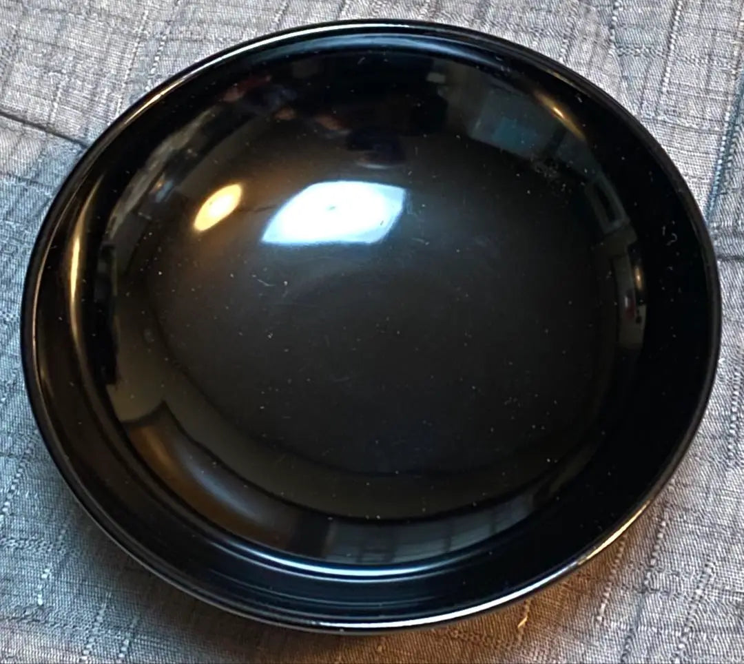 Aizu lacquer Goten-shaped soup bowl, black, kenbatsu, set of 5, 1 bowl without lid