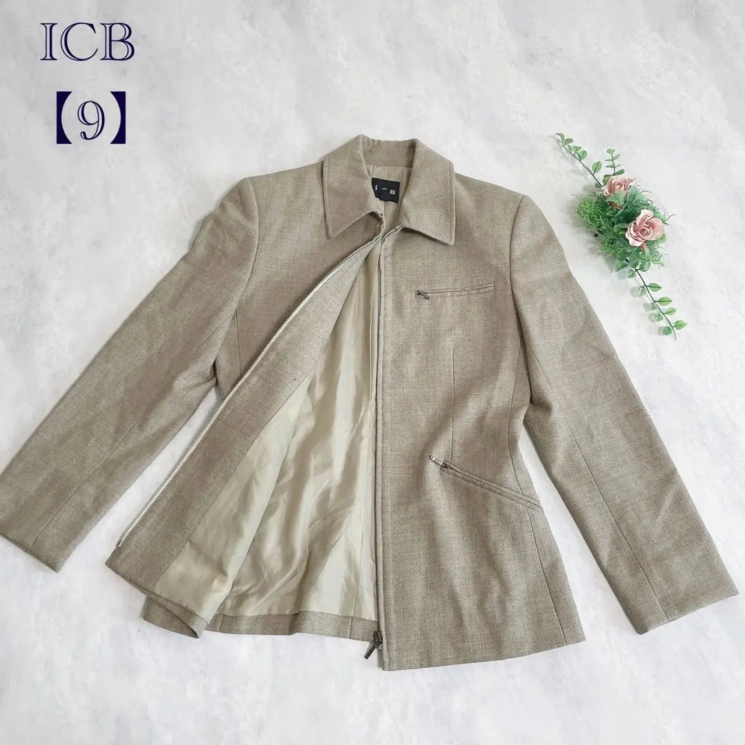 [ICB] Jacket Full Zip Jacket 100% Wool Beautiful Silhouette M