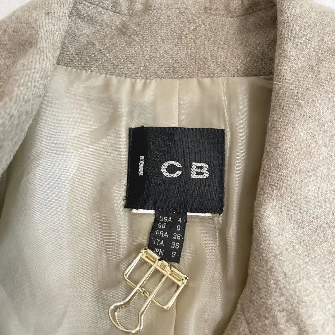 [ICB] Jacket Full Zip Jacket 100% Wool Beautiful Silhouette M