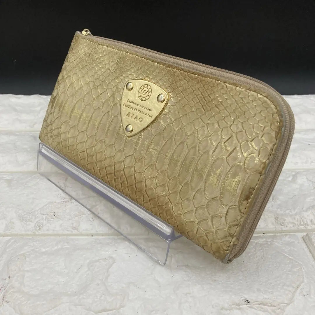 ❤️Good condition❤️ATAO ATAO long wallet limo python L-shaped zipper leather