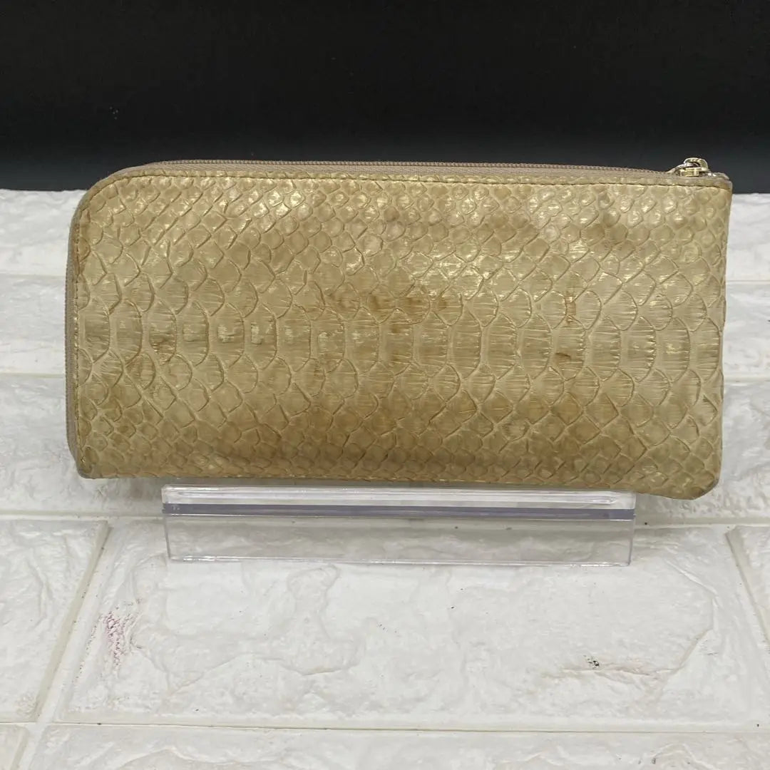 ❤️Good condition❤️ATAO ATAO long wallet limo python L-shaped zipper leather