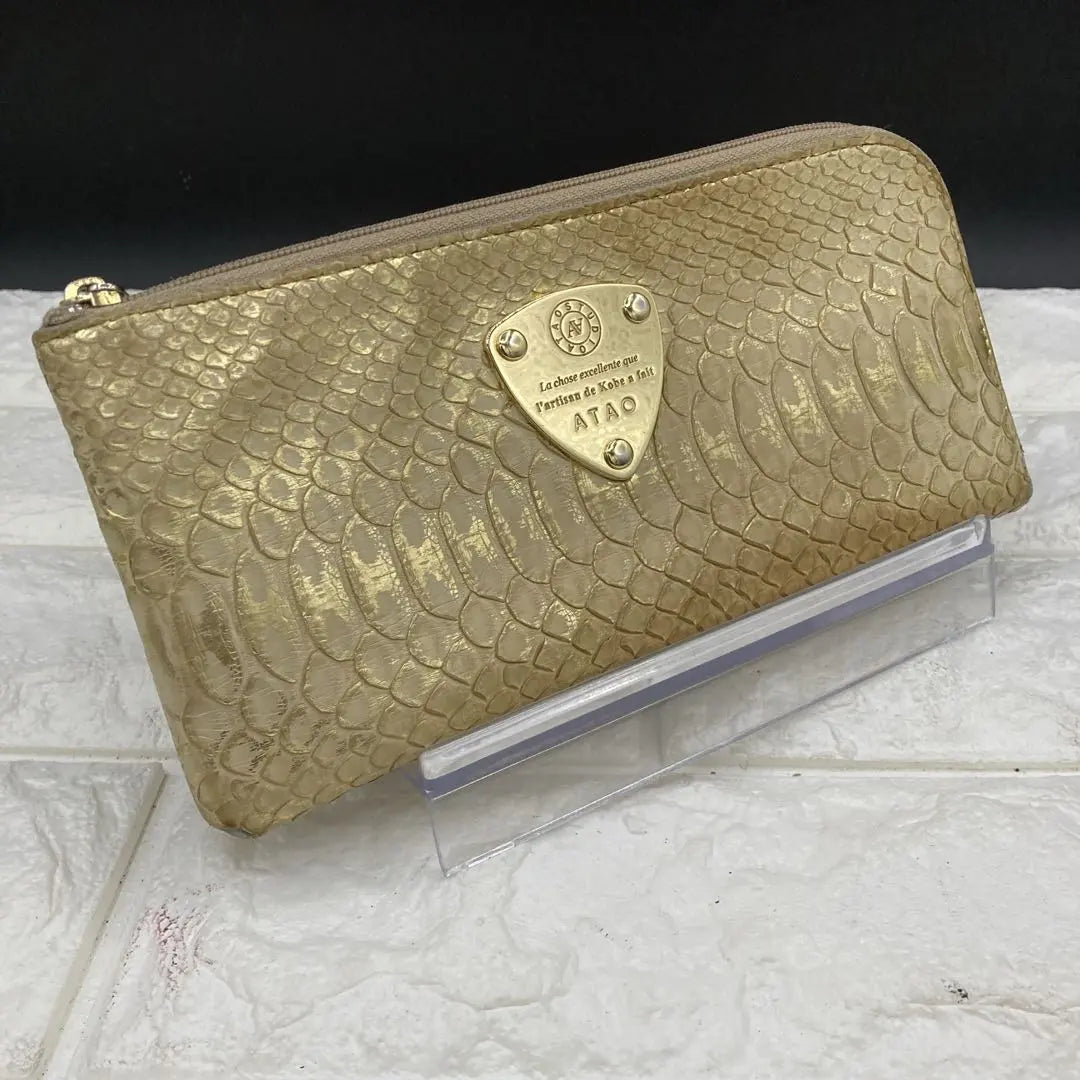 ❤️Good condition❤️ATAO ATAO long wallet limo python L-shaped zipper leather