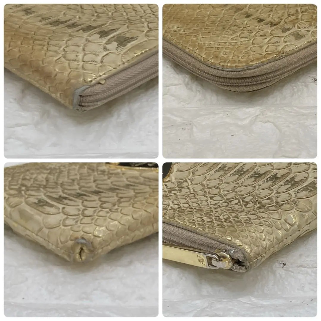 ❤️Good condition❤️ATAO ATAO long wallet limo python L-shaped zipper leather