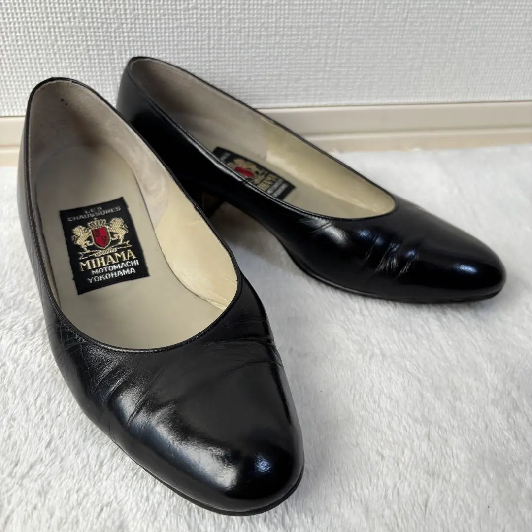 ✨Extremely beautiful✨MIHAMA Mihama pumps heel flat black 22.5