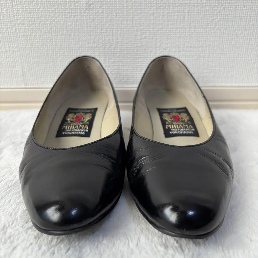 ✨Extremely beautiful✨MIHAMA Mihama pumps heel flat black 22.5