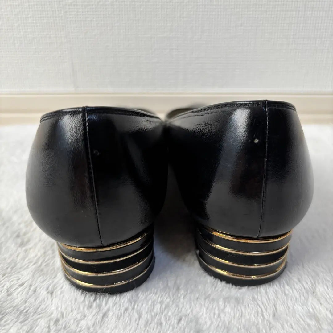 ✨Extremely beautiful✨MIHAMA Mihama pumps heel flat black 22.5