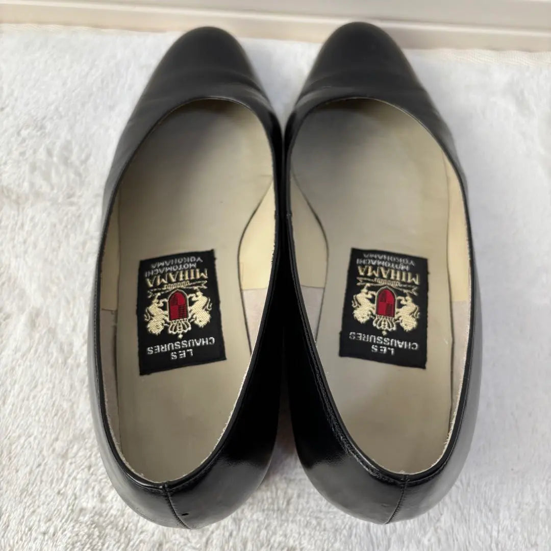 ✨Extremely beautiful✨MIHAMA Mihama pumps heel flat black 22.5