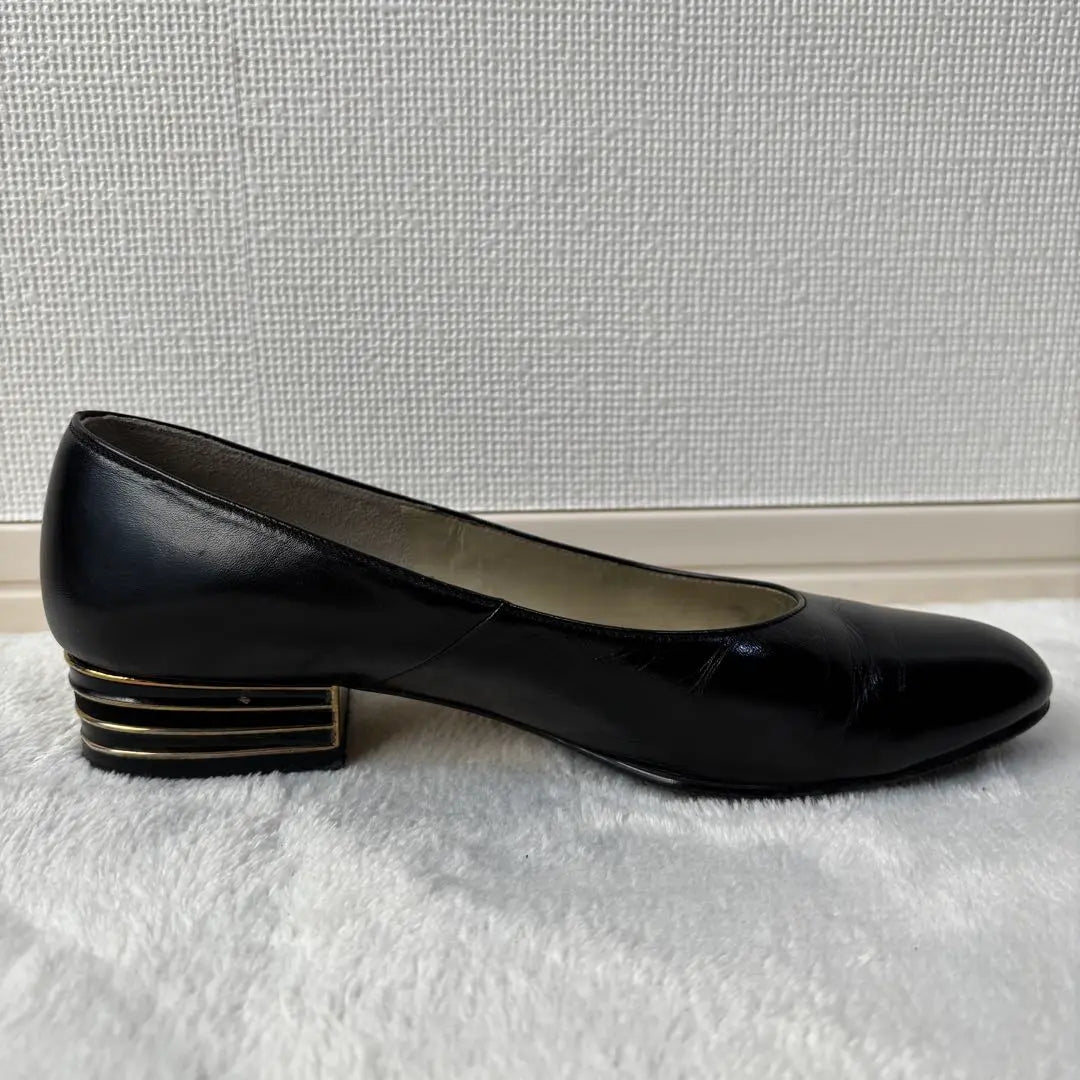 ✨Extremely beautiful✨MIHAMA Mihama pumps heel flat black 22.5