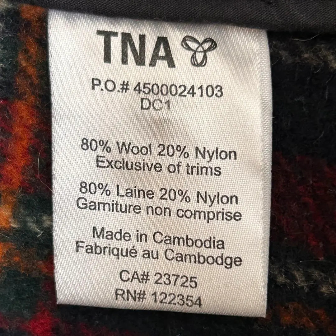 TNA Men's Duffel Coat Wool Short Length Logo Embroidery deep green [XS] | TNA メンズ ダッフルコート ウール ショート丈 ロゴ刺繍 深緑【XS】