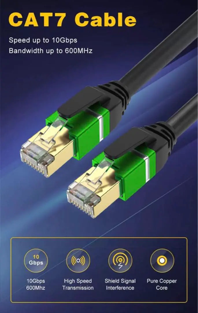 Postta LAN Cable 2M CAT7 Category 7 Ethernet Cable