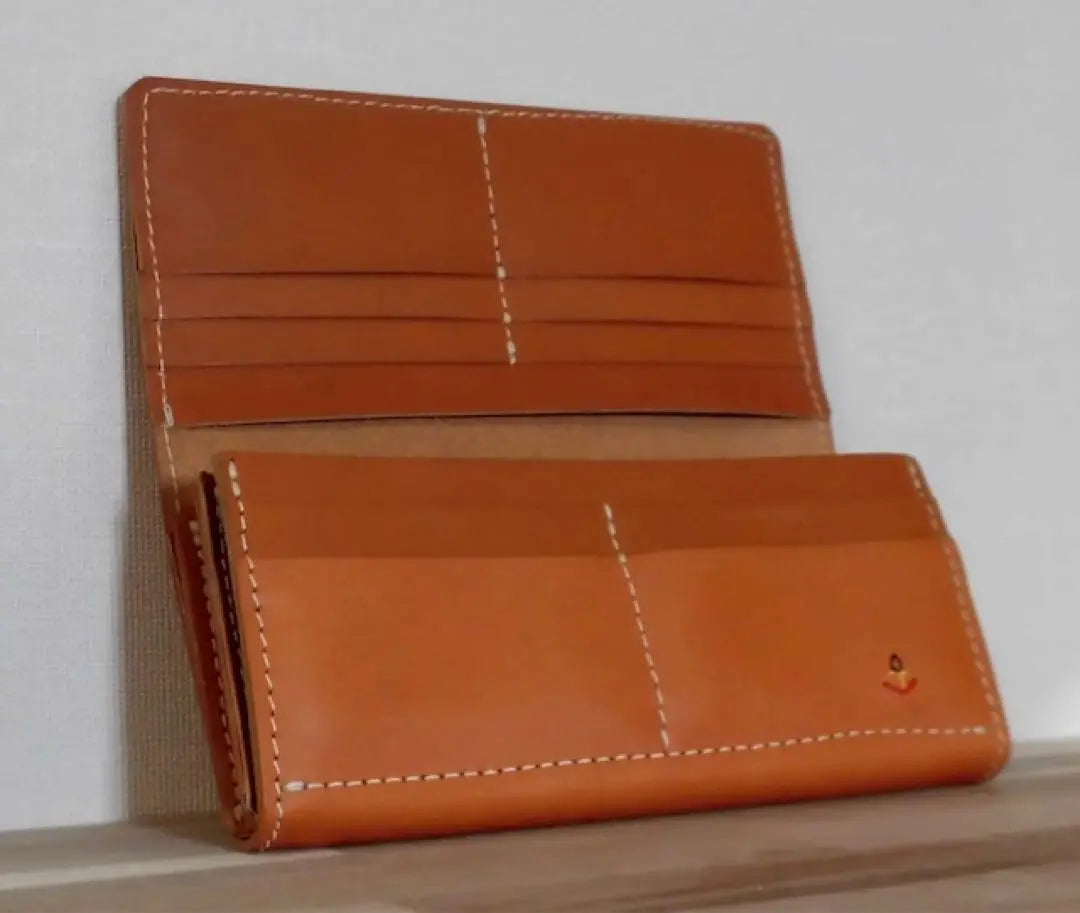 Japanese Japanese Handmade Long Wallet Camel New