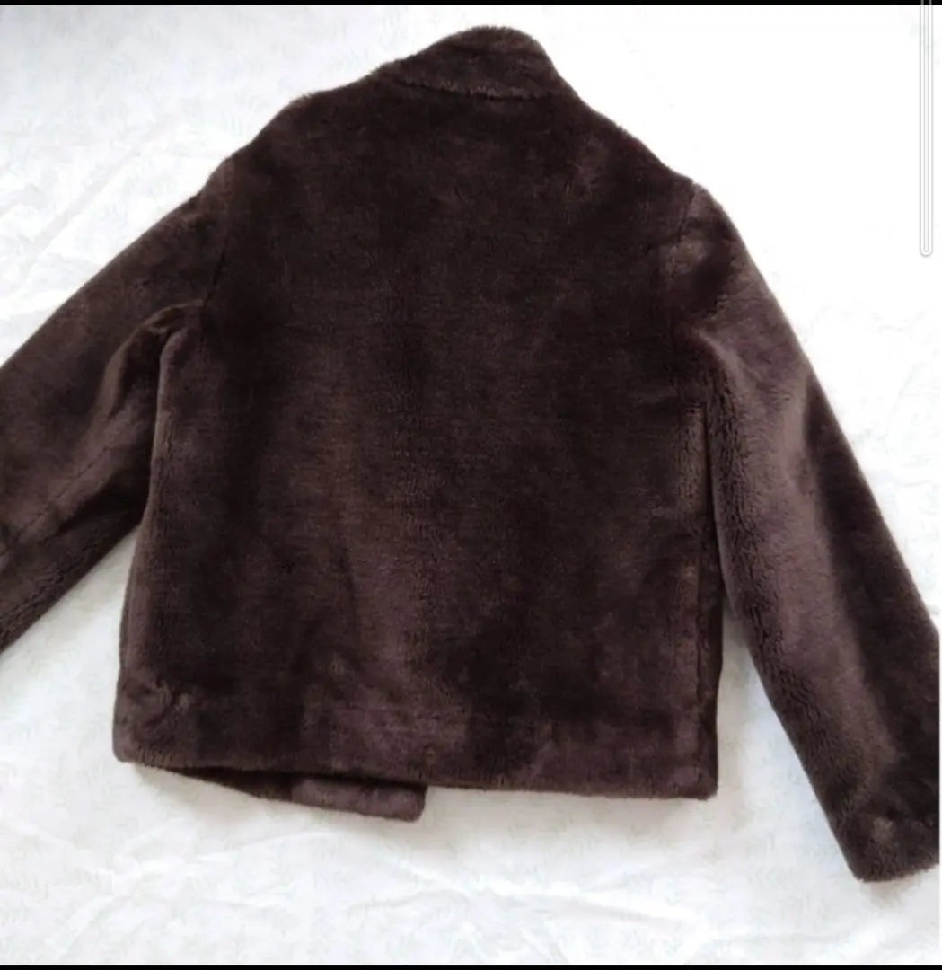 Retro Faux Fur Short Coat Brown with Pocket