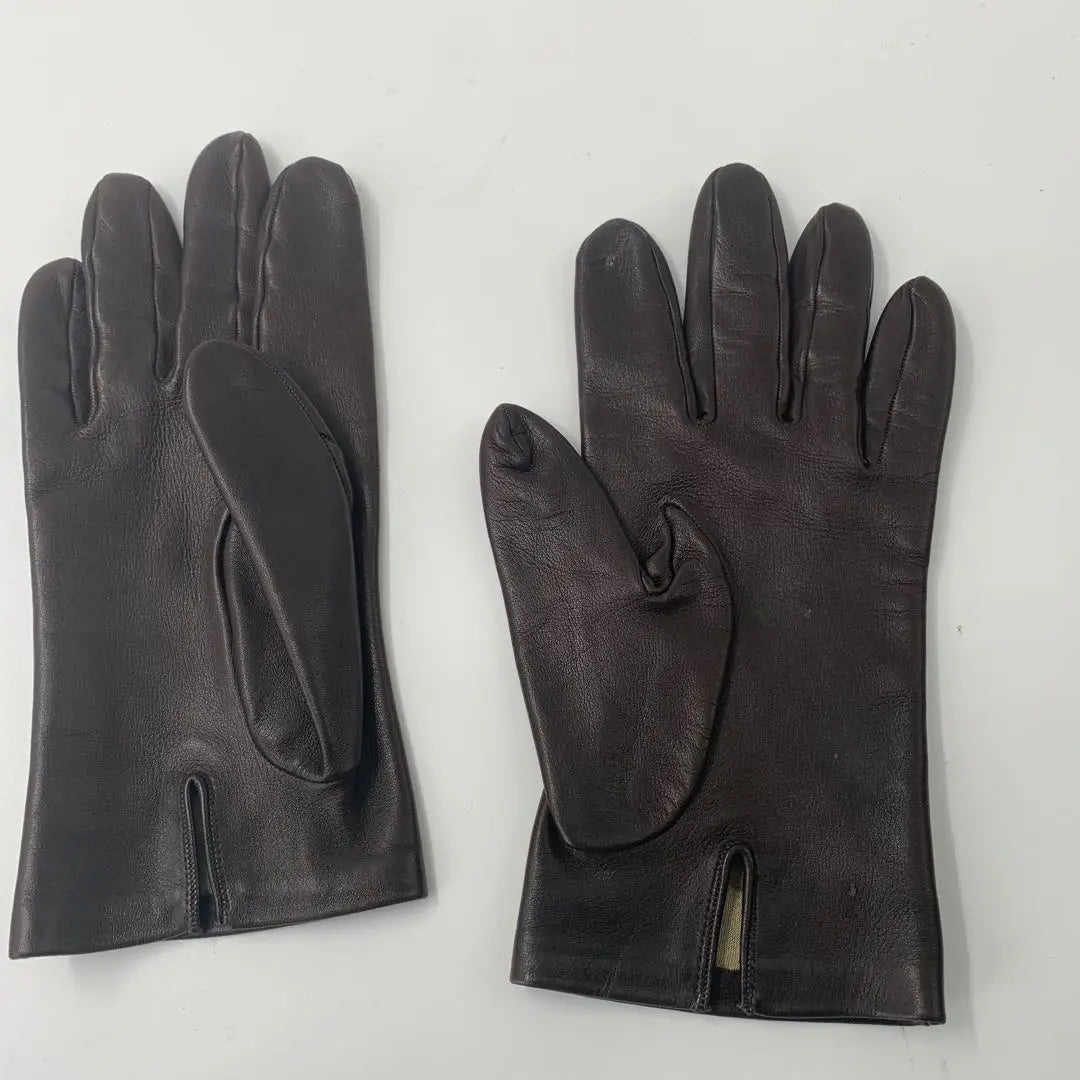 LOEWE Loewe Ladies Dark Brown Leather gloves