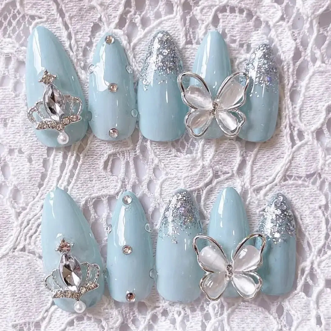 Marui Store_Nail Tip Korean Beautiful Mass Production Landmine French Girly Butterfly Order 60