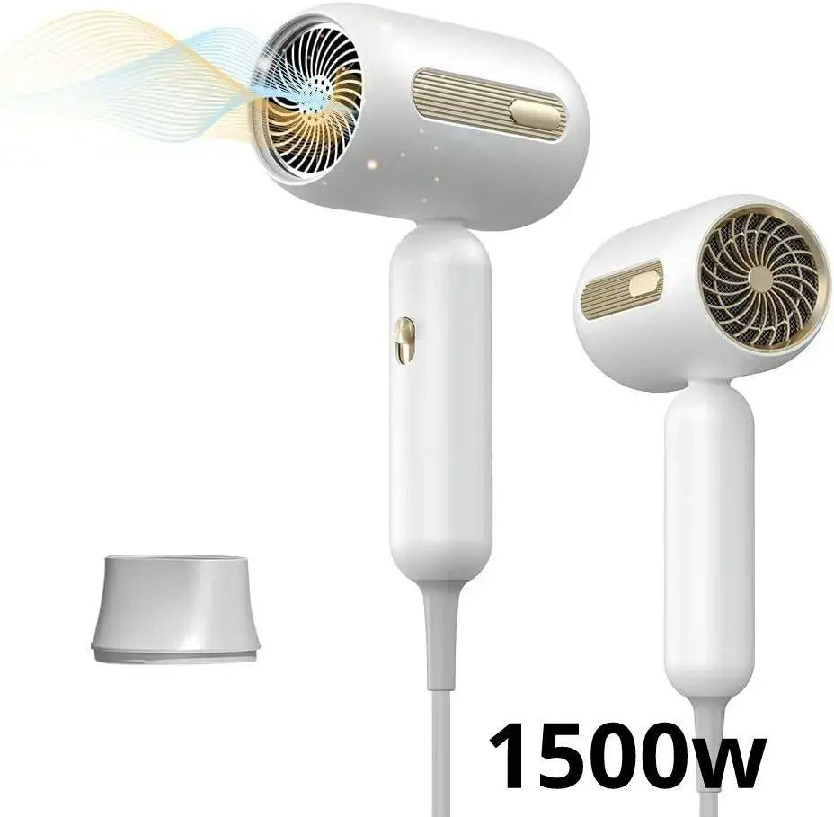 [Large air dryer✨] 1500W Super quick drying High concentration Negative ions Lightweight White