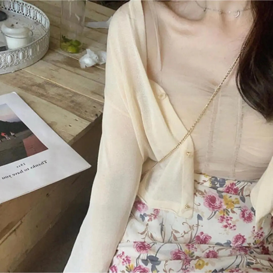 Spring/Summer New Arrivals Women's Tops Sun-Proof Clothes Korean Fashion Blouse White