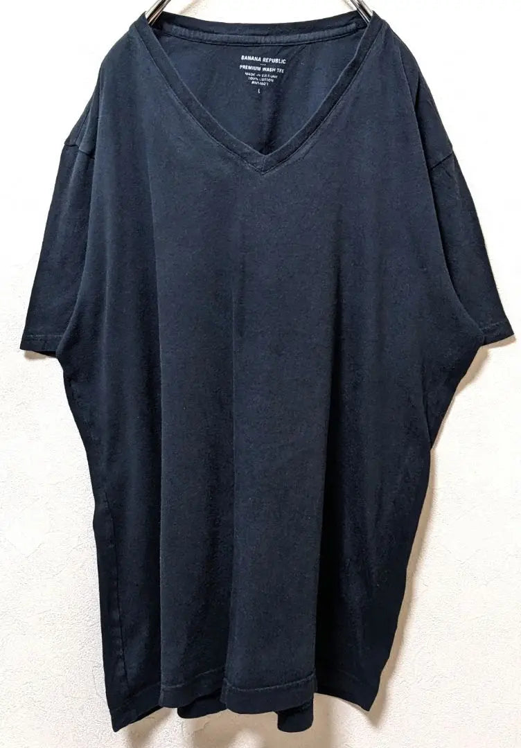 Banana Republic Plain T-shirt Black Black L Used clothing