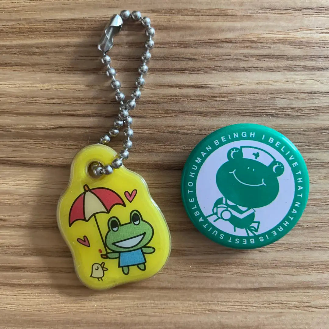 Heisei Retro Frog Keychain Can Badge Sanrio SanX lovers too