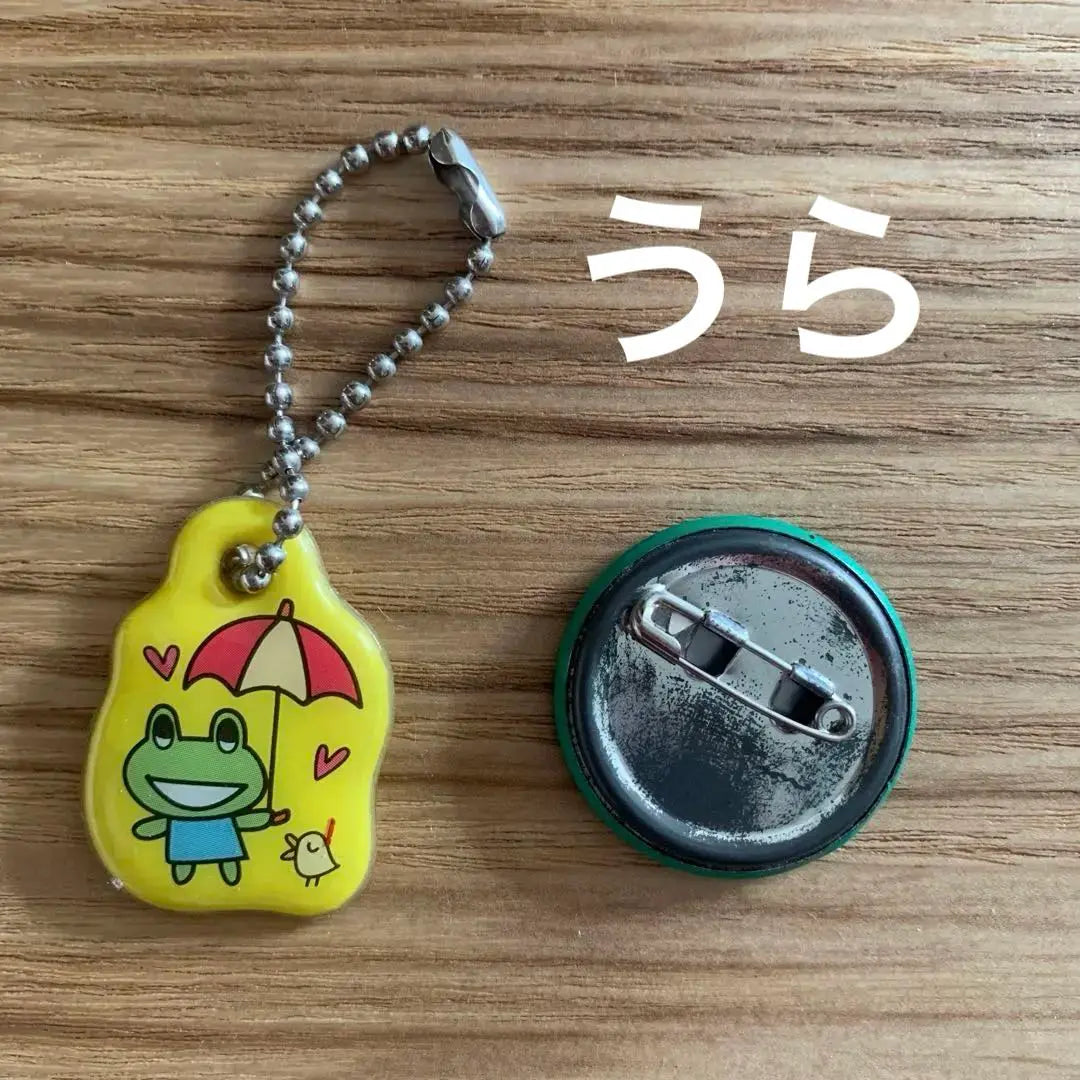 Heisei Retro Frog Keychain Can Badge Sanrio SanX lovers too