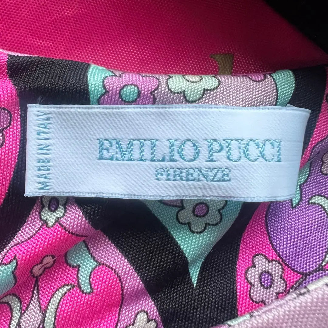 [Buen estado] EMILIO PUCCI Vestido Largo Rosa Acampanado Manga Corta