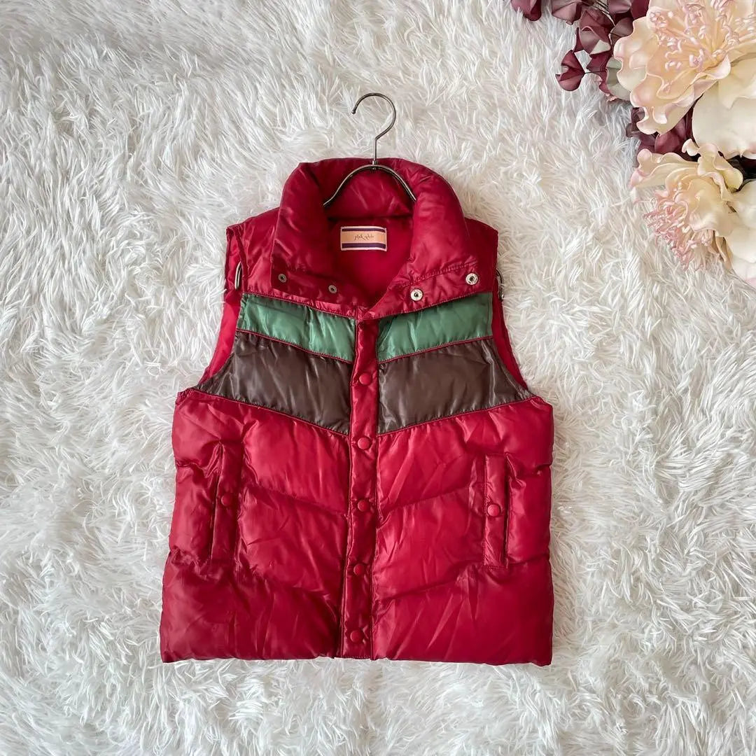 ⚫︎pink adobe padded vest jumper, red, flashy color, ladies