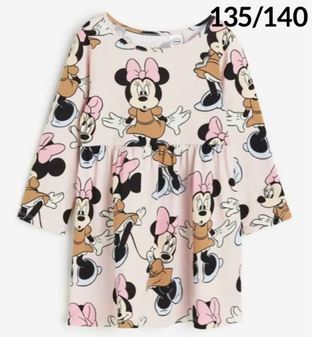 ☆ Nuevo ☆ H &amp; M Minnie Mouse One Piece Rosa claro ♡ 135/140 ③ | ☆新品☆H&amp;M ミニーマウスワンピース ライトピンク♡135/140 ③