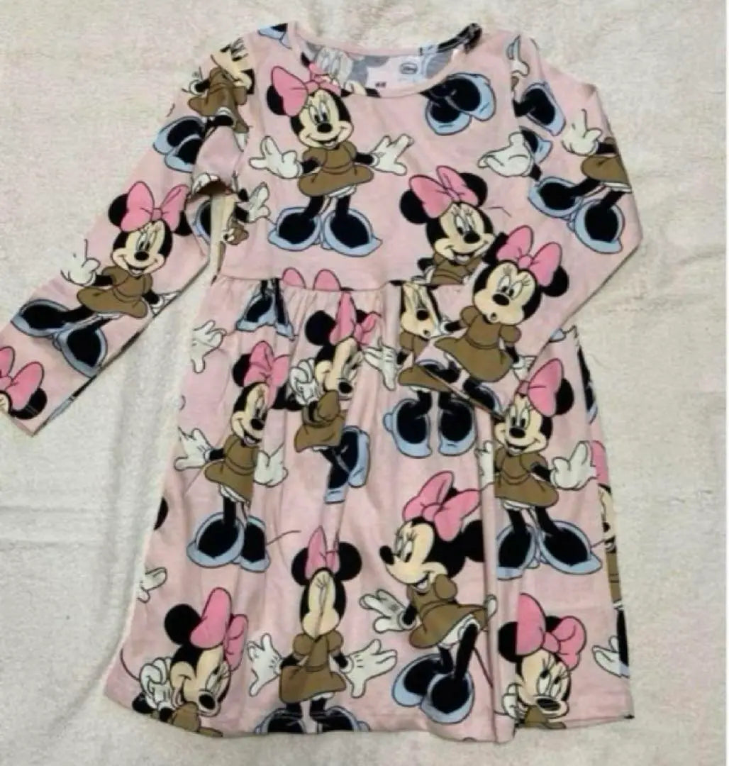 ☆ Nuevo ☆ H &amp; M Minnie Mouse One Piece Rosa claro ♡ 135/140 ③ | ☆新品☆H&amp;M ミニーマウスワンピース ライトピンク♡135/140 ③