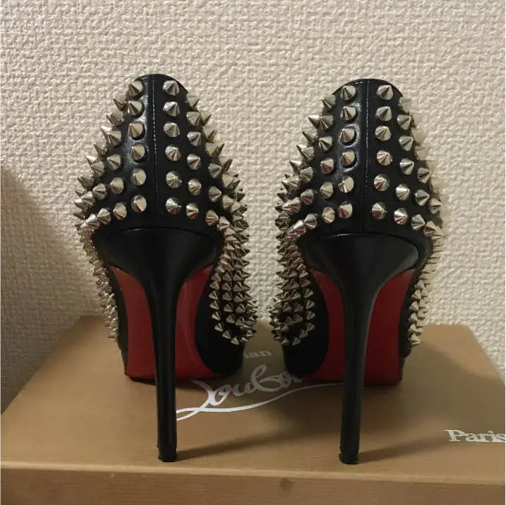 Christian Louboutin ♡ PIGALLE SPIKES Spikes Black x Silver 37