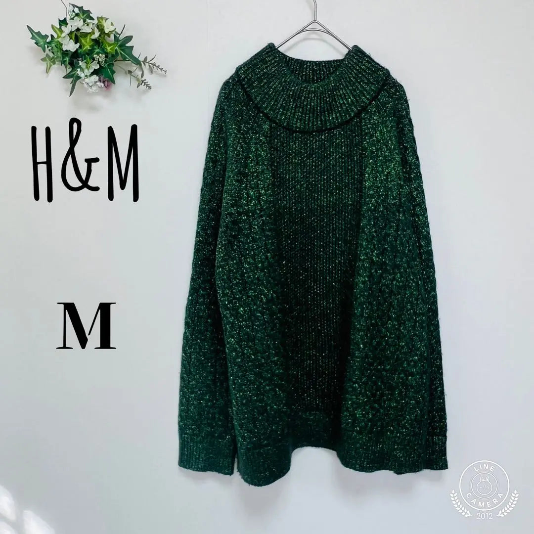 H&M Women's (M) High Neck Knit Sweater Glitter