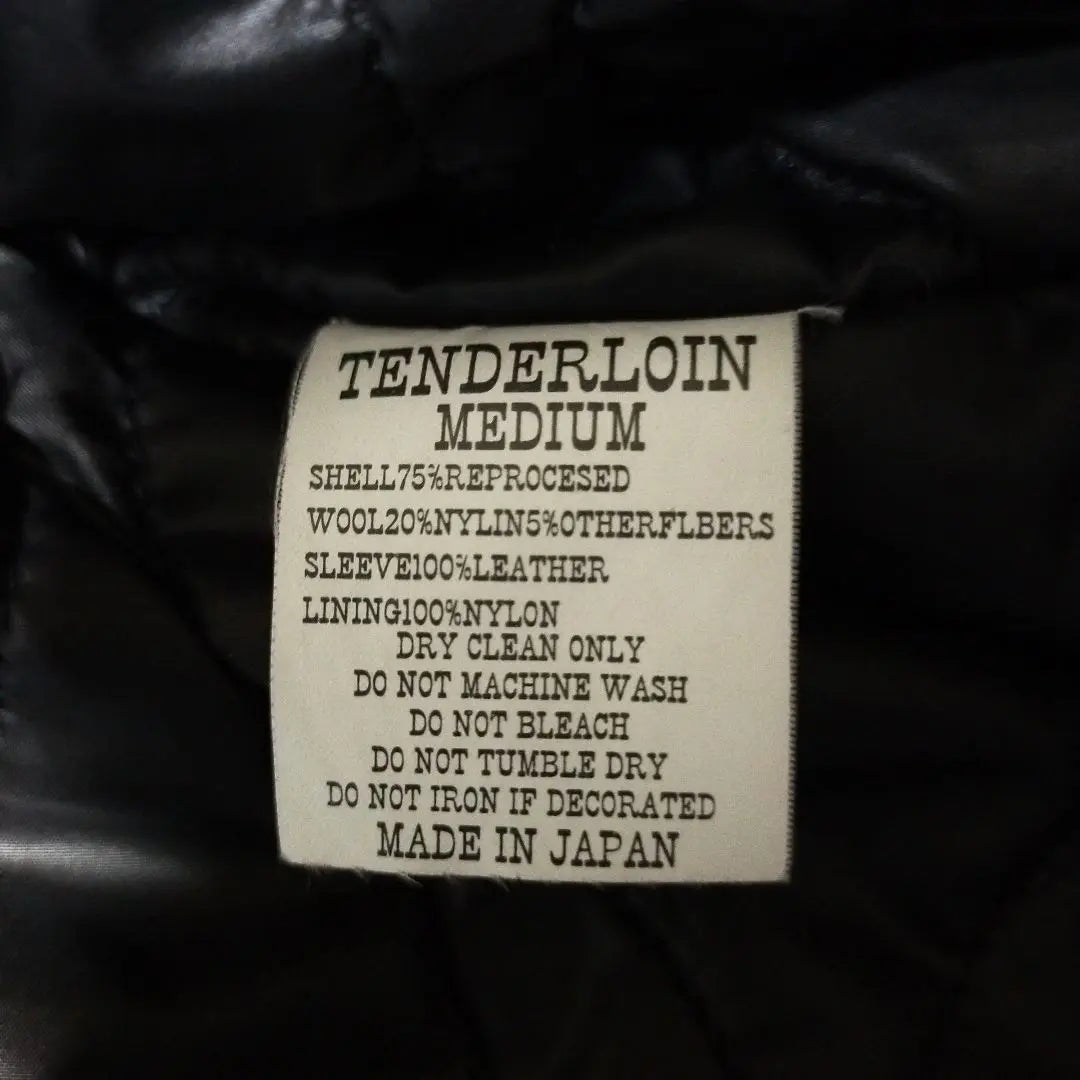 Tenderloin 05AW T-BASEBALL JACKET Leather Melton