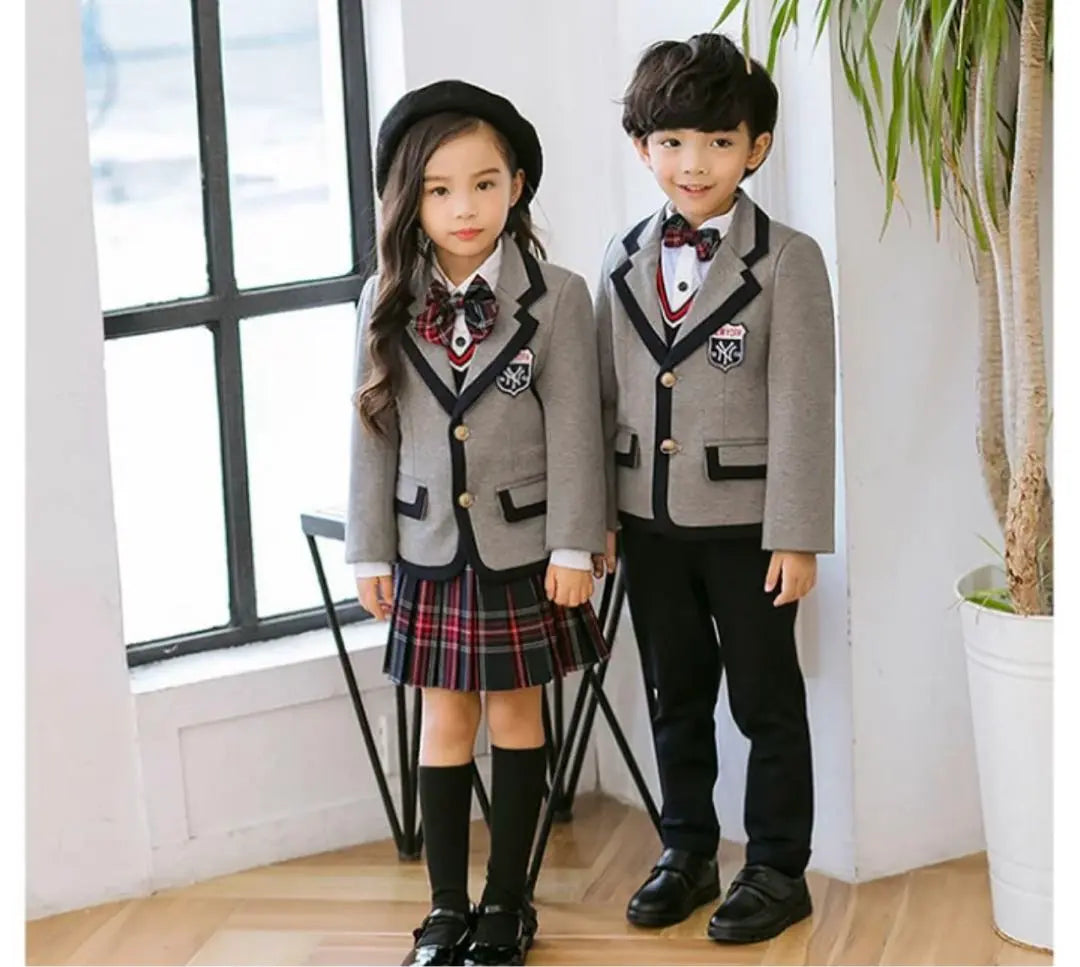 130cm Uniform, Red Check Skirt, 4-piece Set, Suit, Graduation Ceremony, Entrance Ceremony