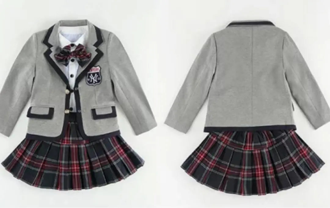 130cm Uniform, Red Check Skirt, 4-piece Set, Suit, Graduation Ceremony, Entrance Ceremony