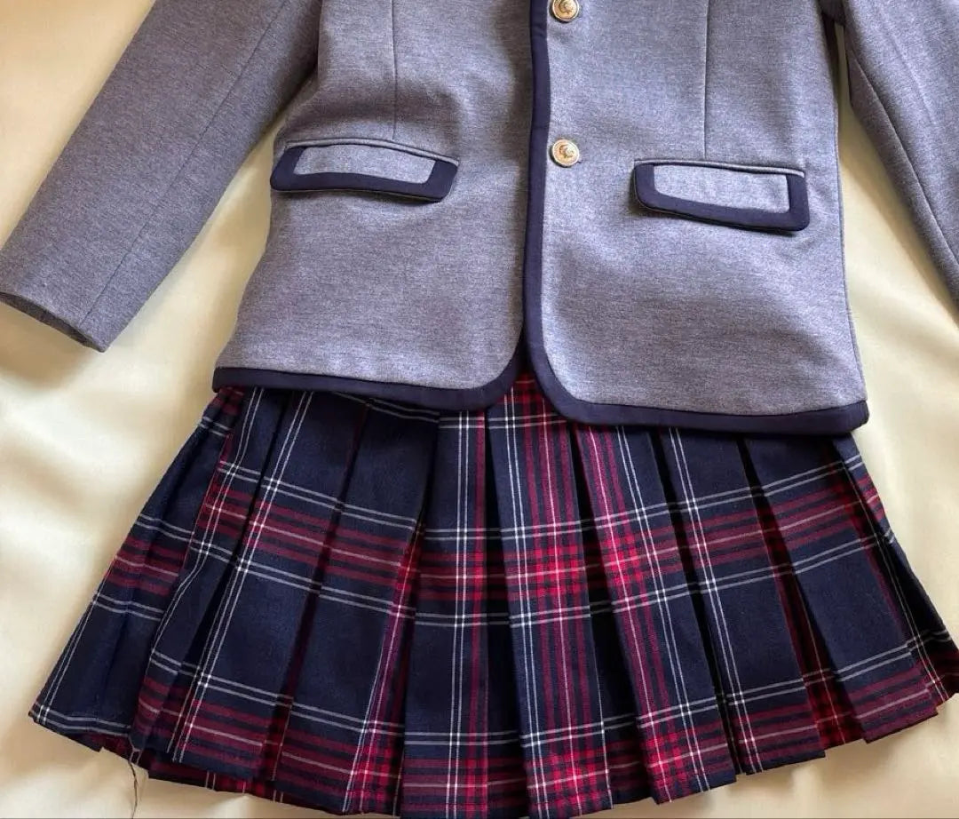 130cm Uniform, Red Check Skirt, 4-piece Set, Suit, Graduation Ceremony, Entrance Ceremony