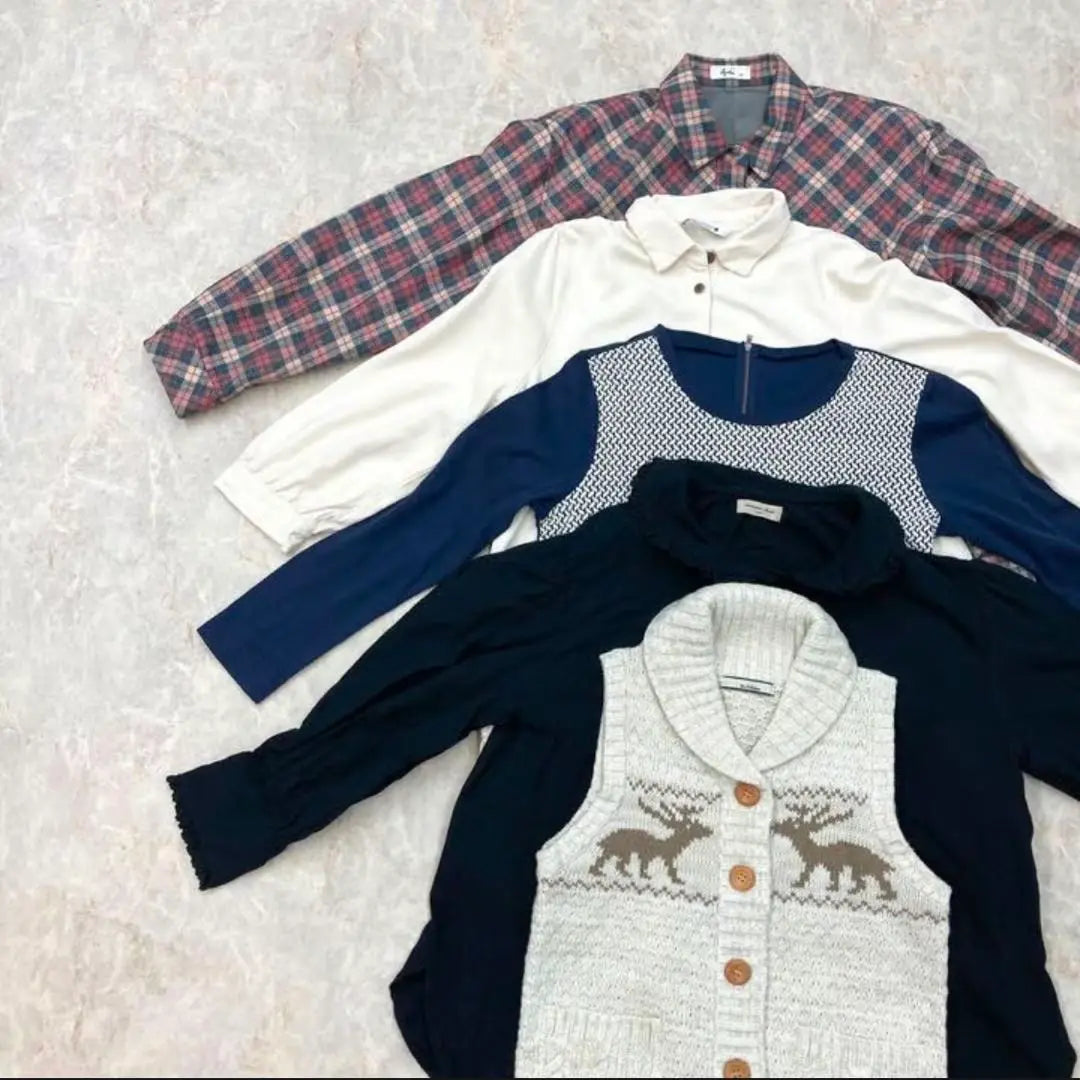 [Bulk sale] Set of 13 sizes, M, winter, checkered pattern, niko and...