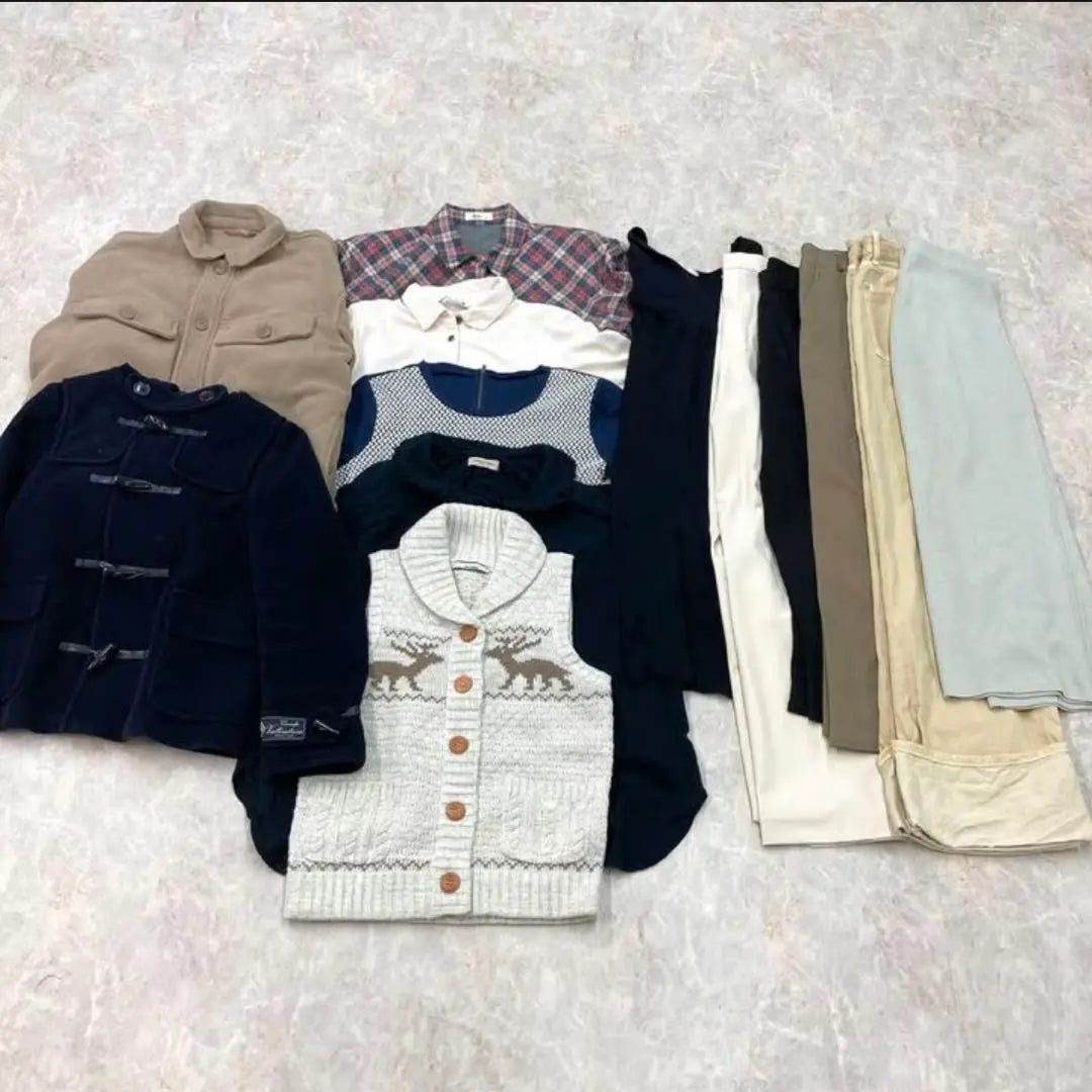 [Venta al por mayor] Conjunto de 13 tallas, M, invierno, estampado de cuadros, niko y...