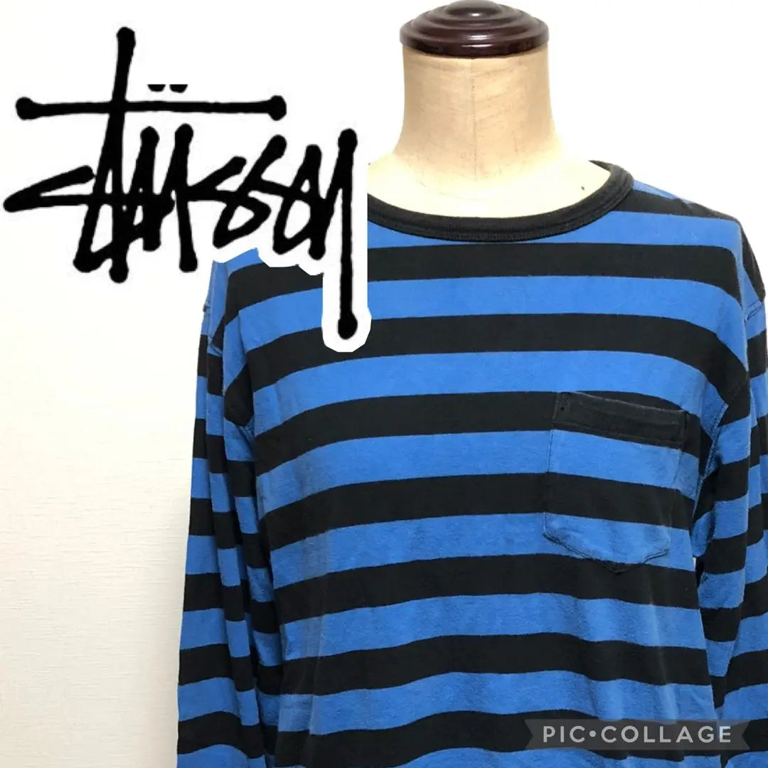 Stussy long T◎ cut and sew border good condition STUSSY