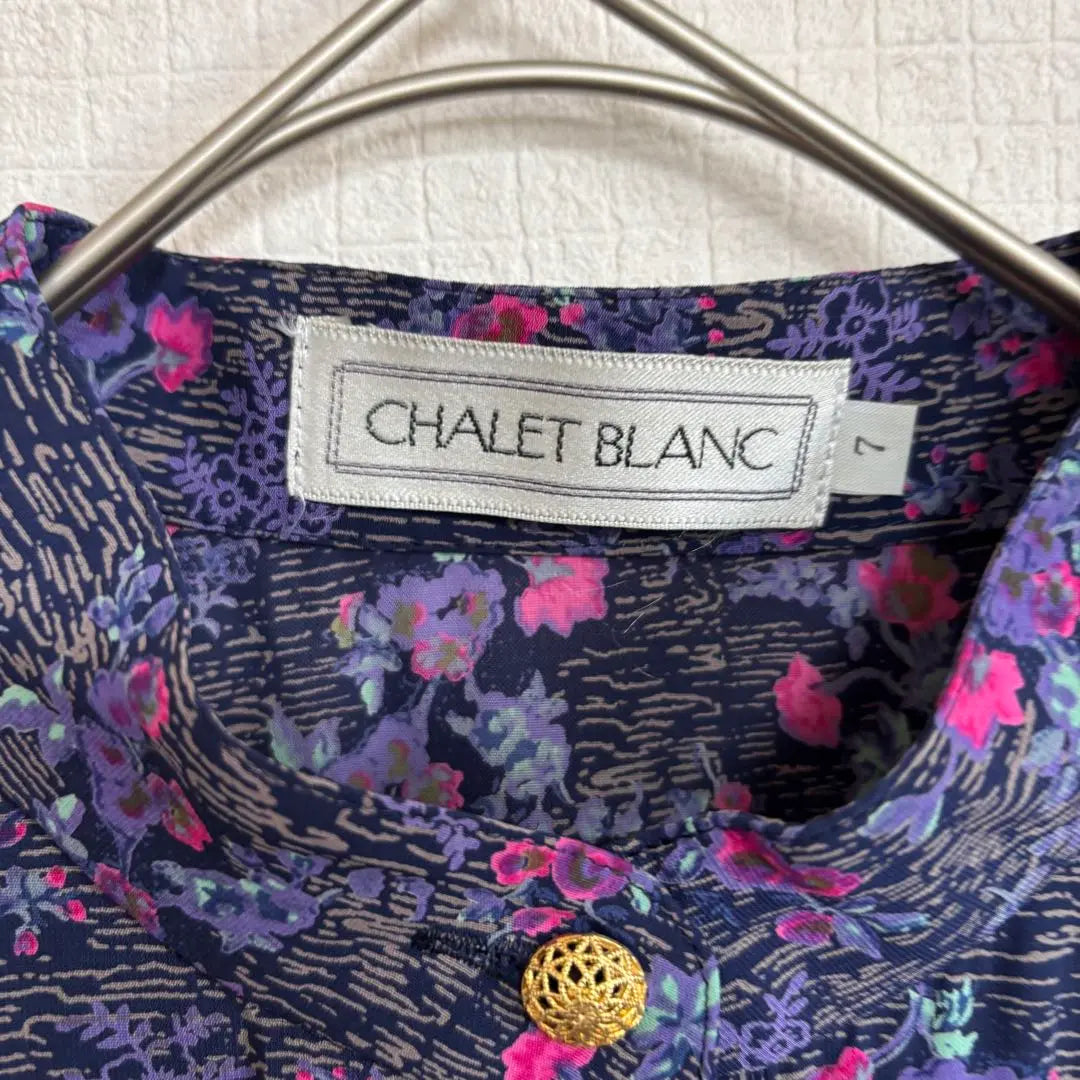 Chalet Blanc Floral French Sleeve Dress Purple S