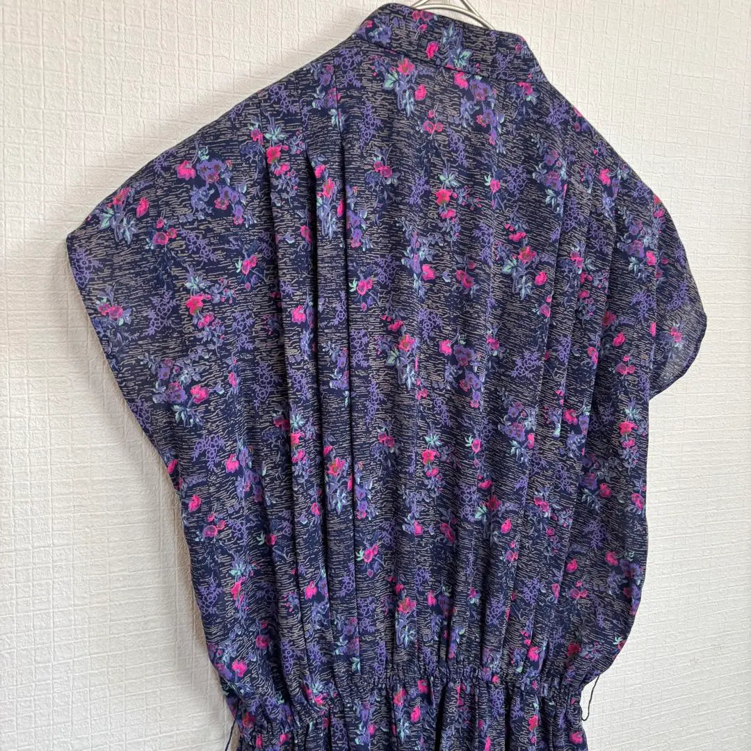 Chalet Blanc Floral French Sleeve Dress Purple S