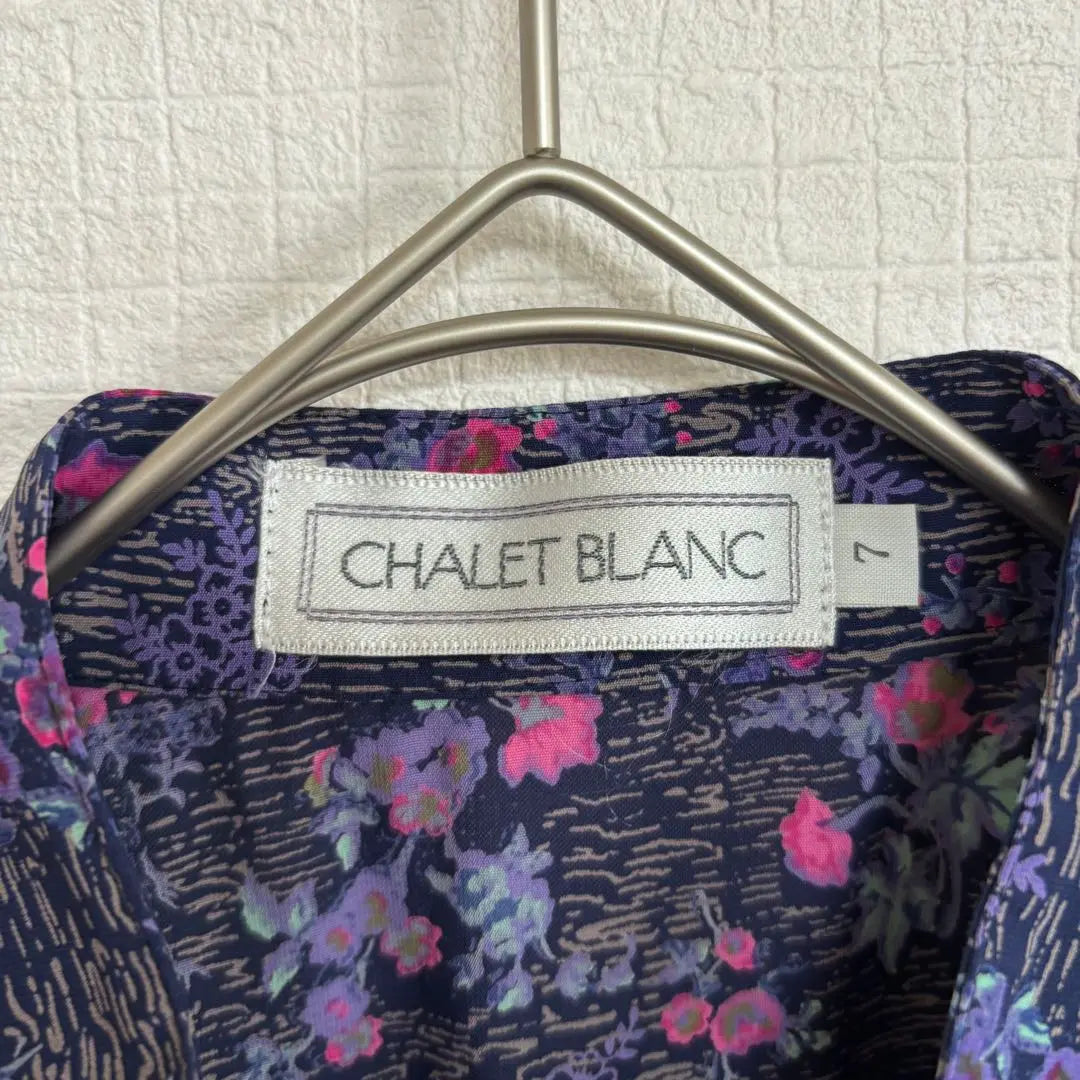 Chalet Blanc Floral French Sleeve Dress Purple S